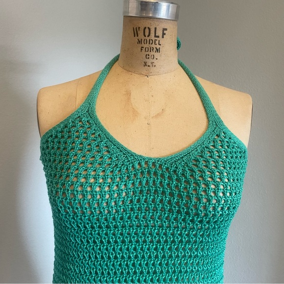 SHEIN- SZ M Green Purple Turquoise Halter Swimsuit Cover Up Dress - Picture 4 of 10